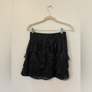 Black Sequin Mini Skirt